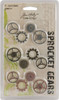 3 Pack Idea-Ology Metal Sprocket Gears .75" To 1" 12/Pkg-Antique Nickel, Brass & Copper TH92691 - 040861926910