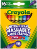 3 Pack - Crayola Large Washable Crayons-16/Pkg - 52-3281 - 071662032814