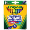 6 Pack - Crayola Large Washable Crayons-8/Pkg - 52-3280 - 071662032807