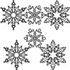 2 Pack Sten Source Quilt Stencils By Julie Mullin-7" & 10" Snowflakes FC2-14