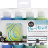 American Crafts Color Pour Pre-Mixed Paint Kit 4/Pkg-Sea Glass Pearlescent 353829 - 718813538299