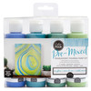 American Crafts Color Pour Pre-Mixed Paint Kit 4/Pkg-Sea Glass Pearlescent - 353829 - 718813538299