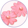 Multicraft Handmade Paper Flowers 32/Pkg-Pink W/Pearl FE262-B