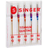 3 Pack - SINGER Titanium Universal Quilting Machine Needles-Sizes 11/80 (3) & 14/90 (2) - 04810