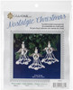 2 Pack - Solid Oak Nostalgic Christmas Beaded Crystal Ornament Kit-Silver Angels Makes 3 - NCHBOK-005 - 845227048615