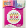 6 Pack Janlynn Mini Counted Cross Stitch Kit 2.5" Round-Believe (18 Count) 998-0024 - 049489006776