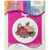 6 Pack Janlynn Mini Counted Cross Stitch Kit 2.5" Round-Barn (18 Count) 998-5049 - 049489005786