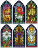 Design Works Plastic Canvas Ornament Kit 2"X4" Set Of 6-Stained Glass (14 Count) - DW5927