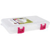 2 Pack Creative Options Pro Latch Utility Box 6-20 Compartments-10.875"X7.25"X1.625" Clear W/Magenta 23650-81