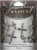 3 Pack Cousin Jewelry Basics Metal Charms-Silver & Black Crosses 8/Pkg A50026N2-8370 - 016321058033