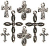 3 Pack Cousin Jewelry Basics Metal Charms-Silver & Black Crosses 8/Pkg A50026N2-8370