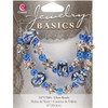 3 Pack Cousin Jewelry Basics Glass Bead Strands-Blue Fancy Round Mix 8" 34717001 - 016321052635