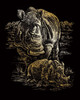 Royal & Langnickel(R) Foil Engraving Value Pack 8.75"X11.5"-Gold Rhinoceros, Giraffe & Elephant ENGARTVP-3