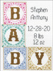 Design Works Counted Cross Stitch Kit 5"X7"-Baby Blocks Birth Record (14 Count) - DW3351