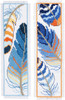 Vervaco Counted Cross Stitch Bookmark Kit 2.4"X8" 2/Pkg-Blue Feathers (14 Count) V0170379
