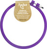 Anchor Sparkle Plastic Embroidery Hoop Assorted Colors-6" Diameter Blue, Purple Or Yellow A4401-006