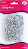 Allary Safety Pins 175/Pkg-Nickel Plated, Assorted Sizes 807A - 750557008072