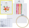 DMC Stitch Kit 6" Diameter-Japanese Flowers (14 Count) - BKL-1913