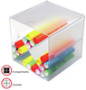 Deflecto Stackable X-Divided Storage Organizer-6"X6"X6" Clear - 350201CR