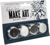 Wendy Vecchi MAKE ART Stay-tion 1" Magnets 4/Pkg-Brushed Aluminum - WVA68037