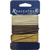 3 Pack - Realeather(R) Crafts Round Leather Lace 2mmX9yd Carded-Gold, Silver & Bronze - RLC00802 - 870192006421