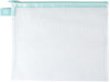 Avery Elle Zippered Vinyl Mesh Pouch-Aqua-Large - Z1902