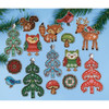 Design Works Plastic Canvas Ornament Kit 1" Set of 15-Woodland Friends (14 Count) DW1694