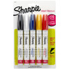 Sharpie Medium Point Oil-Based Paint Markers 5/Pkg-Black, Blue, Yellow, Red & White 34971PP - 071641349711