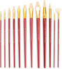 Royal&Langnickel(R) White Taklon LongHandle Value Brush Pack-Firm, 12/Pkg RSET9320