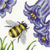 DMC Counted Cross Stitch Kit 8"X8"-Bee & Bluebells (14 Count) BK1539
