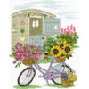 DMC Counted Cross Stitch Kit 8'X10"-Flowery Bicycle (14 Count) - BK1549