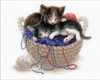 RIOLIS Counted Cross Stitch Kit 11.7"X9.5"-Kittens In A Basket (14 Count) R1724