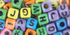 CousinDIY Fun Pack Acrylic Alphabet Beads-Square Rainbow 85/Pkg - CCALPHA-34100