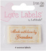 Blumenthal Iron-On Lovelabels 4/Pkg-Made With Love By Grandma 2500-2551 - 075160027518