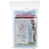 Jack Dempsey Stamped Pillowcases W/White Lace Edge 2/Pkg-Long Stem Rose 1800 134 - 013155871340