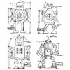 Tim Holtz Cling Stamps 7"X8.5"-Robots Blueprint - CMS-233