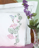 Jack Dempsey Stamped Pillowcases W/White Lace Edge 2/Pkg-Hummingbird - 1800 293