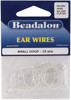 Beadalon Ear Wire Beading Hoops Small 20mm 16/Pkg-Silver-Plated & Nickel-Free 308B-100 - 035926074255