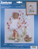 Janlynn Counted Cross Stitch Kit 12"X16"-Girl With Cosmos (14 Count) - 29-0018 - 049489290182