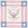 Jack Dempsey Stamped White Wall Or Lap Quilt 36"X36"-God Bless America 739 3