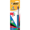 BIC 4-Color Retractable Ballpoint Pen-Black, Blue, Red & Green MMXP11C