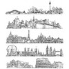 Tim Holtz Cling Stamps 7"X8.5"-Cityscapes - CMS-224