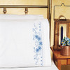 Janlynn Stamped Cross Stitch Pillowcase Pair 20"X30"-Blue Floral - 21-0936 Janlynn Stamped Cross Stitch Pillowcase Pair 20"X30"-Blue Floral - 21-0936