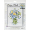 Design Works Counted Cross Stitch Kit 10"X14"-Blue & Yellow Floral (14 Count) DW2866 - 021465028668