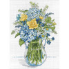 Design Works Counted Cross Stitch Kit 10"X14"-Blue & Yellow Floral (14 Count) DW2866