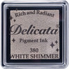 Delicata Small Pigment Ink Pad-White Shimmer - DESML380 - 712353823808