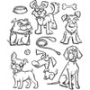 Tim Holtz Cling Stamps 7"X8.5"-Crazy Dogs - CMS-271