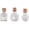 Idea-Ology Tiny Corked Glass Vials 9/Pkg-Assorted Clear Shapes 1"X.25" - TH93201