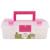 Creative Options Tool Box Organizer-13"X7.5"X5" Clear W/Magenta 114-082 - 024099021142