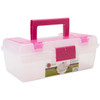 Creative Options Tool Box Organizer-13"X7.5"X5" Clear W/Magenta - 114-082